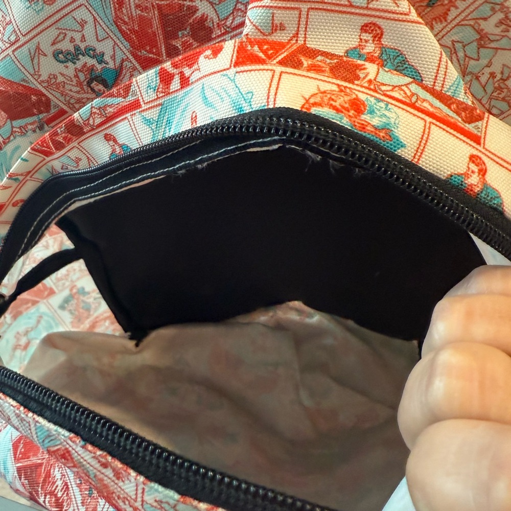Eastpak Graphic Comic Backpack in Red and White - Picture 4 of 4